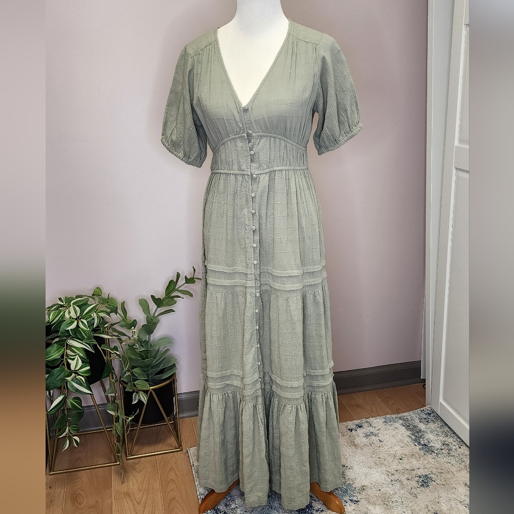 Boho Sage Maxi Dress